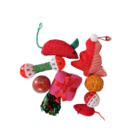 COLLECTION DE NOEL - La chaussette de 9 jouets pour chat
