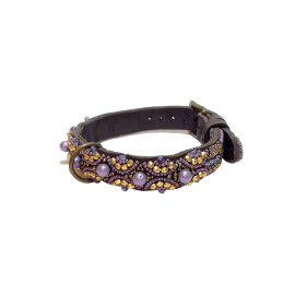 Collier en Cuir & perle Artisanal pour Chat – Fait Main avec une sécurité Collier en Cuir & perle Artisanal pour Chat – Fait Main avec une sécurité