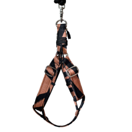 Harnais pour chien graphique – noir & terracotta ajustable Harnais pour chien graphique – noir & terracotta ajustable
