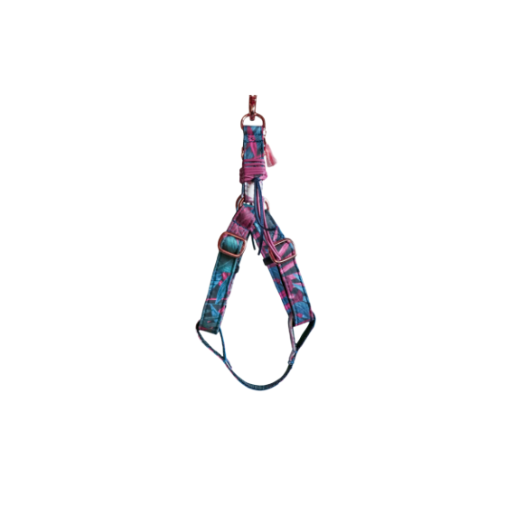 Harnais bohème – prune, canard & fuchsia - XL
