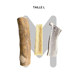 Lot friandises naturelles chien | Bois de cerf, caféier et bâton de lait