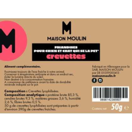 Friandise Naturelle Chien et Chat – Crevette Lyophilisée 50g