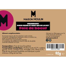 Friandise Naturelle Chien et Chat – Foie de Bœuf Lyophilisé 90g
