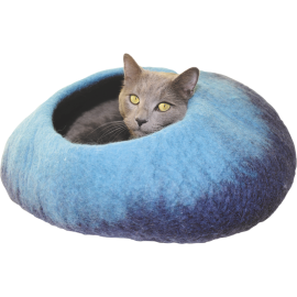 Niche pour chat 100% laine feutrée – Couchage naturel, chaud et respirant