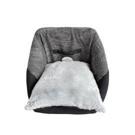Niche pour chat et petit chien avec coussin réversible et jouet suspendu – Confort & jeu en un seul espace