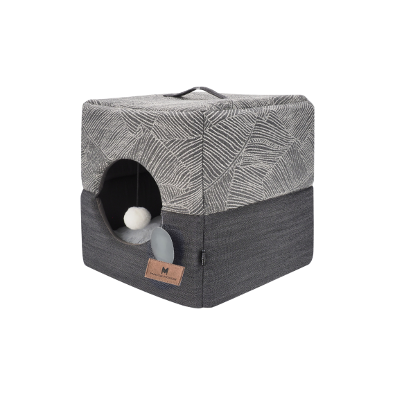 Niche avec coussin réversible & jouet – Chat & petit chien