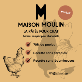 Pâtée pour chat au poulet – Aliment complet et riche en protéines