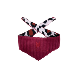 Bandana artisanal réversible pour chat et petit chien – Laine & velours côtelé