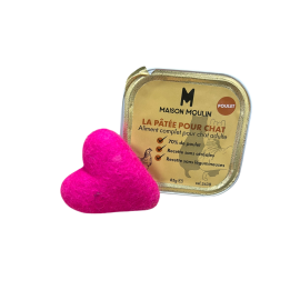 Pâtée Maison Moulin au poulet + cœur en laine – Tendresse & gourmandise naturelle