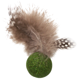 Balle pour chat en herbe à chat avec plumes – jeu stimulant