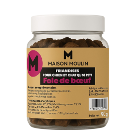 Friandise Naturelle Chien et Chat – Foie de Bœuf Lyophilisé 90g