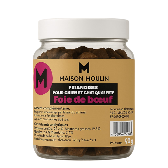 Foie de bœuf lyophilisé