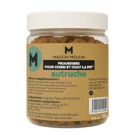 Friandise Naturelle Chien et Chat – Autruche Lyophilisée 90g