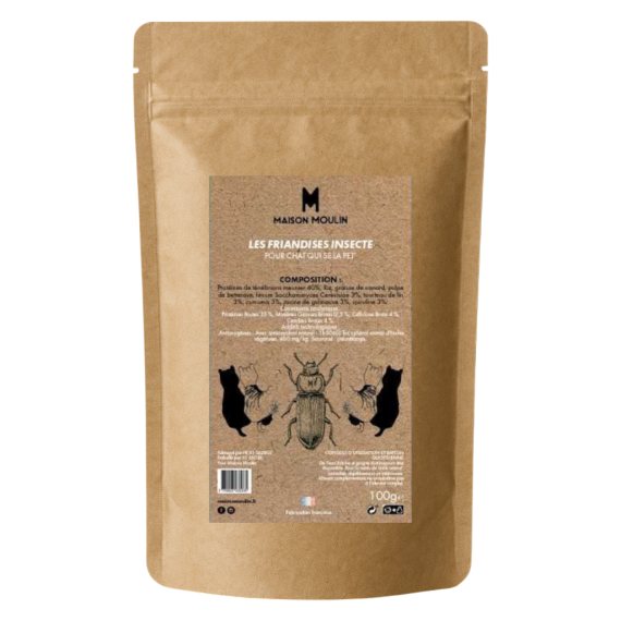 Friandises aux insectes (Ténébrion Meunier) pour chat