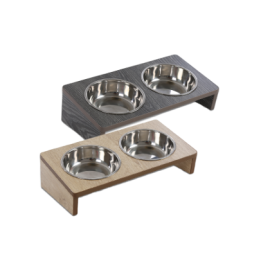 Gamelle Surélevée Chien ou Chat Design Bois & Inox | MAISON MOULIN