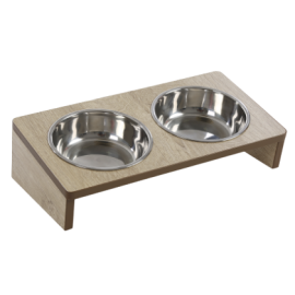 Gamelle Surélevée Chien ou Chat Design Bois & Inox | MAISON MOULIN