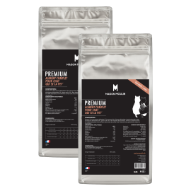 Croquettes PREMIUM au saumon frais pour chats adultes / âgés - Fabrication Française