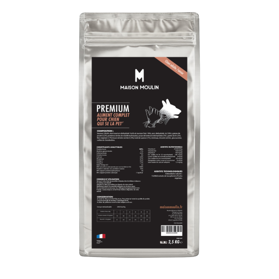 copy of Nouvelle Croquette PREMIUM "sans céréales" Chien actif / Chiot 9Kg sans légumineuses