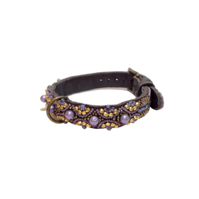 Collier pour chien en cuir véritable avec perles – Fabrication artisanale et confort optimal