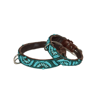 Colliers Artisanaux en Cuir pour Chiens – Faits Main, Perles Authentiques & Doublure Confort