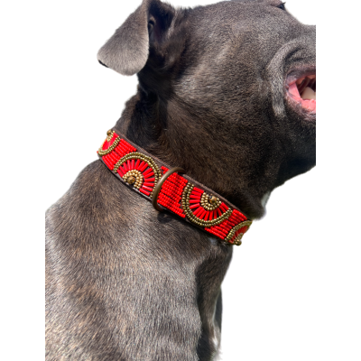 Colliers Artisanaux en Cuir pour Chiens – Faits Main, Perles Authentiques & Doublure Confort