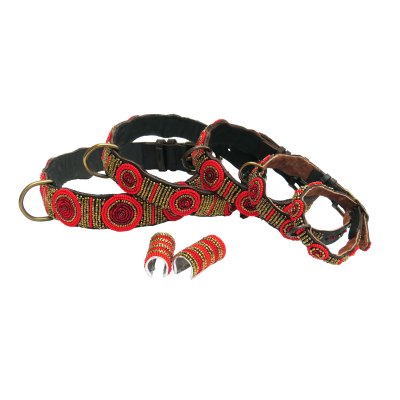 Collier en cuir souple perlé