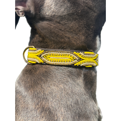 NOUVEAU MODELE - Collier en cuir souple perlé