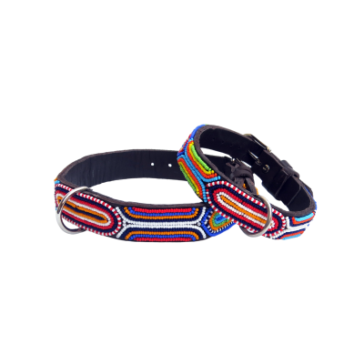 Collier en cuir souple perlé