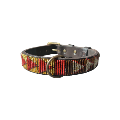 Collier en cuir souple perlé