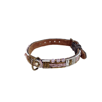 Collier en cuir souple perlé XS au XL