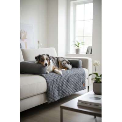 Plaid de protection canapé avec rebord rembourré – spécial chien