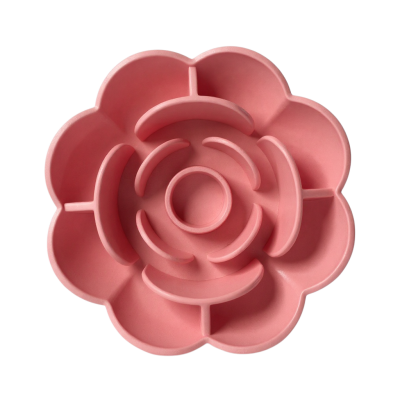 Gamelle anti-glouton 2 en 1 fleur – Tapis de léchage chien & chat