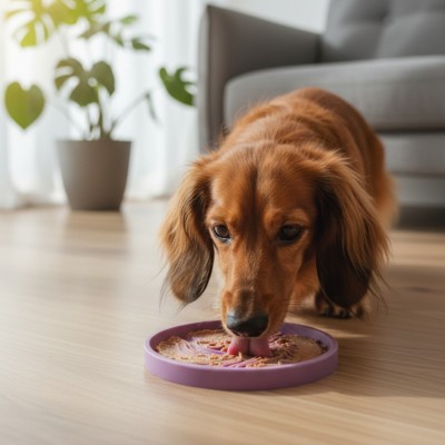 Tapis de léchage couvercle rond vague - Chiens & Chats