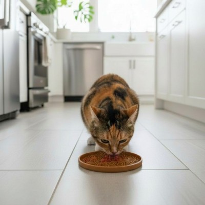 Tapis de léchage couvercle rond vague - Chiens & Chats