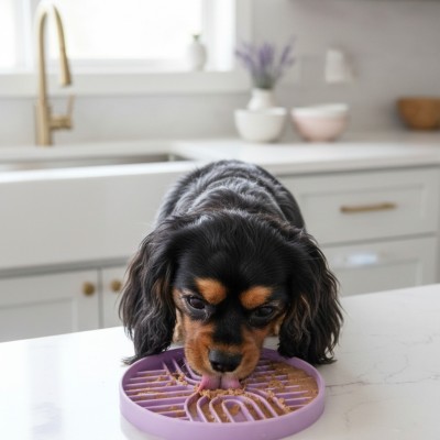 Gamelle Anti-Glouton 2 en 1 - Tapis de léchage Moderne – Chiens & Chats