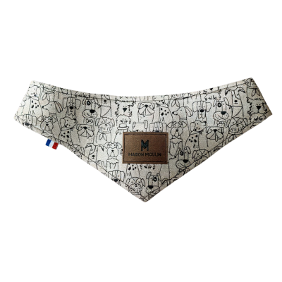 Bandana réversible fait main pour chien et chat – fabrication française