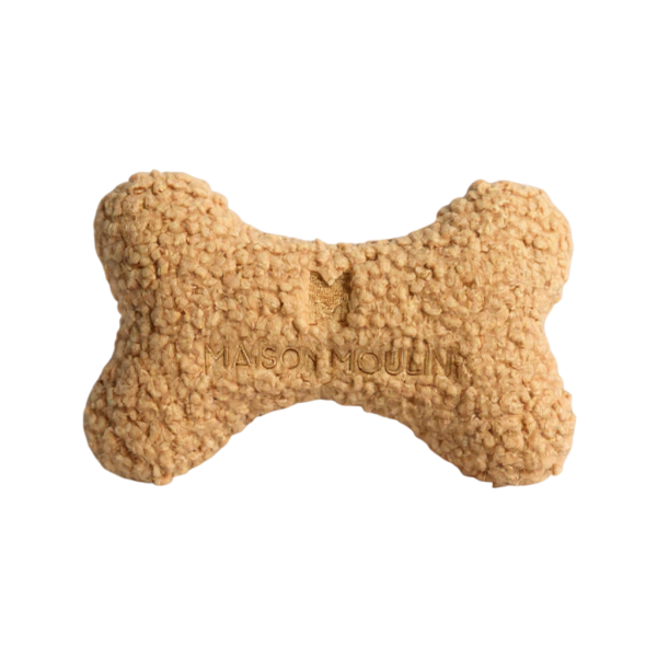 Os en peluche bouclette brodé pour chien