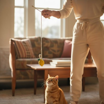 Jouet citron pour chat avec grelot – Collection Les Beaux Jours