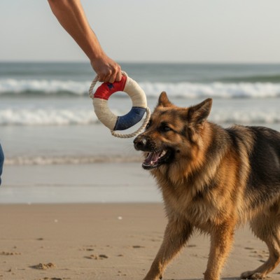 Bouée flottante crunchy pour chien