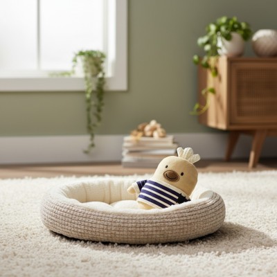 Baleine pour chien en peluche marinière