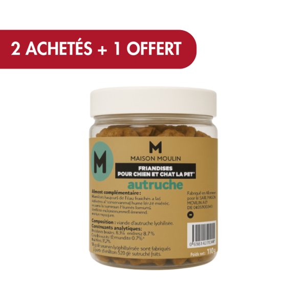 Autruche lyophilisée - Chien & Chat