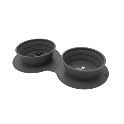 Double gamelle pliable en silicone pour chien – anti-glouton & lave-vaisselle