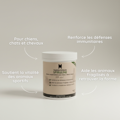 Spiruline Naturelle – Complément Vitalité & Défenses Naturelles - Chien & chat