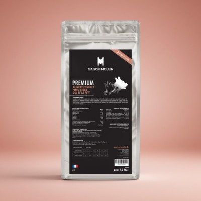 Croquettes PREMIUM au saumon frais pour chiens adultes / âgés - Fabrication Française