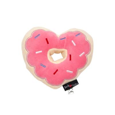 Jouet cœur donuts rose pour chien