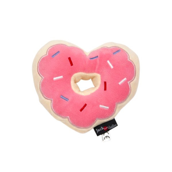 Jouet cœur donuts rose pour chien