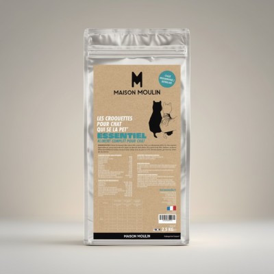 Croquettes pour chat sédentaire ou stérilisé – Sans gluten, digestes, made in France
