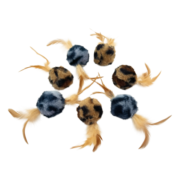 Balle Chat avec Plumes – Motif Léopard