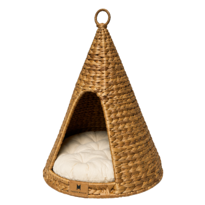 Panier Tipi pour chat en jacinthe d'eau naturelle - Confortable et Chic